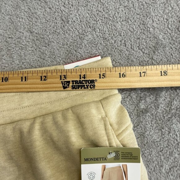 New Mondetta Women's M Heathered Fleece Jogger Pants Relaxed Fit Beige - Picture 7 of 9